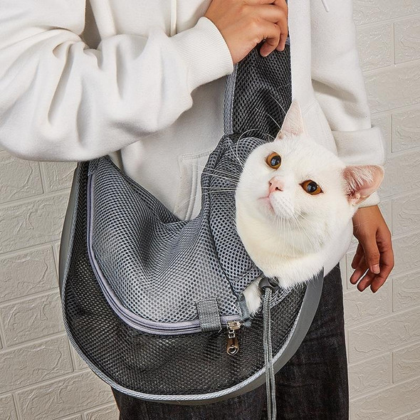 Pet Bag Widened Shoulder Strap Breathable Messenger Cat Bag,Size: Small(Blue)