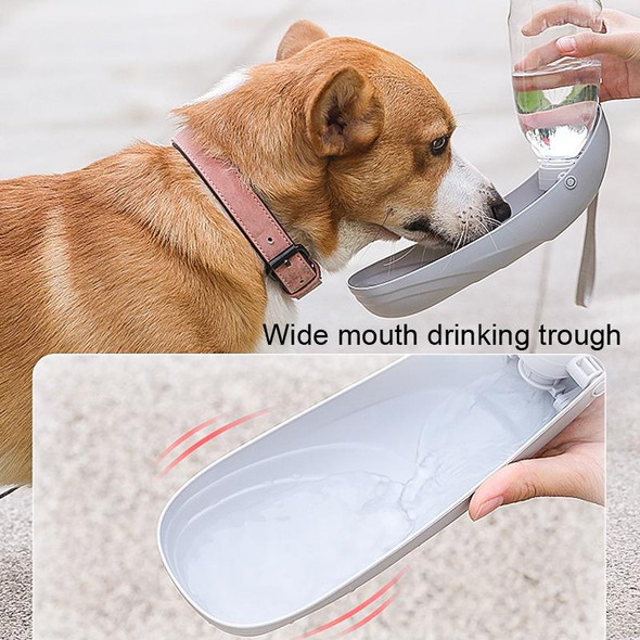 Dog Go Out Water Bottle Pet Water Fountain Foldable Portable Water Cup(Gray)