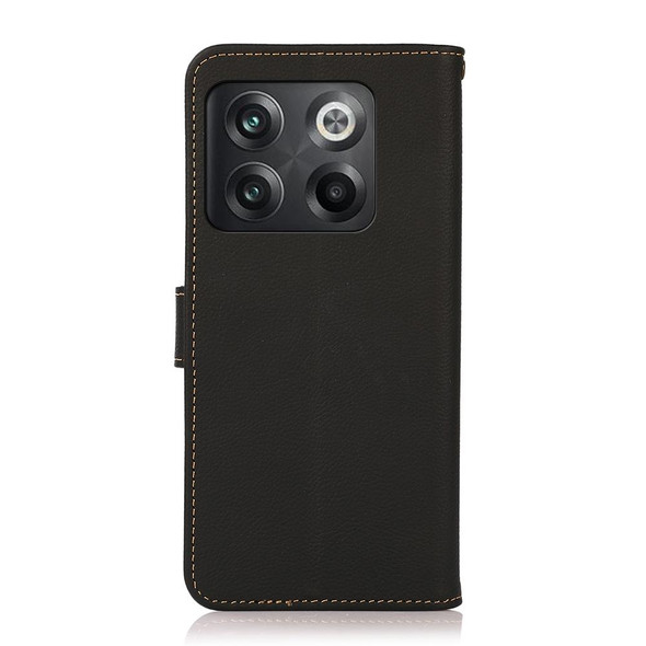 OnePlus 10T/Ace Pro KHAZNEH Custer Texture RFID Genuine Leather Phone Case(Black)