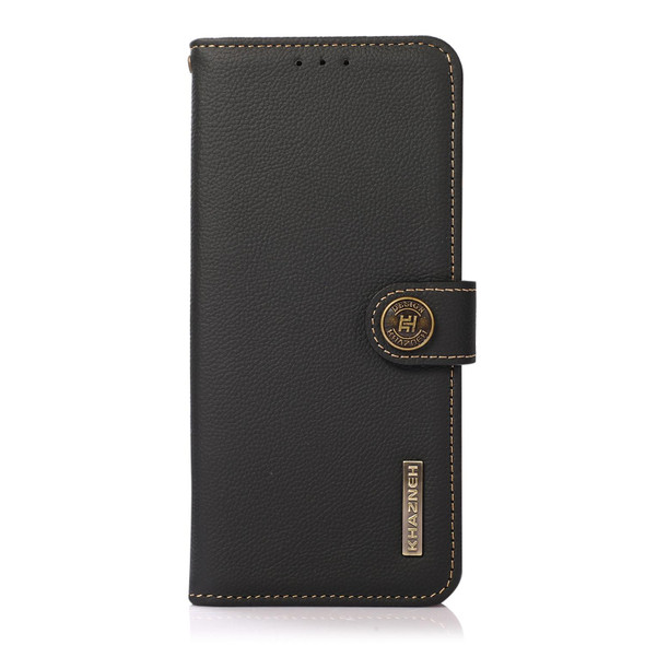 OnePlus 10T/Ace Pro KHAZNEH Custer Texture RFID Genuine Leather Phone Case(Black)