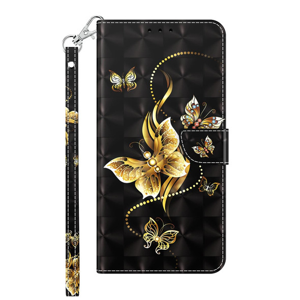 OPPO A54 5G / A74 5G 3D Painted Leather Phone Case(Golden Swallow Butterfly)