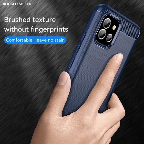 Samsung Galaxy A03 US Version Brushed Texture Carbon Fiber TPU Phone Case(Blue)