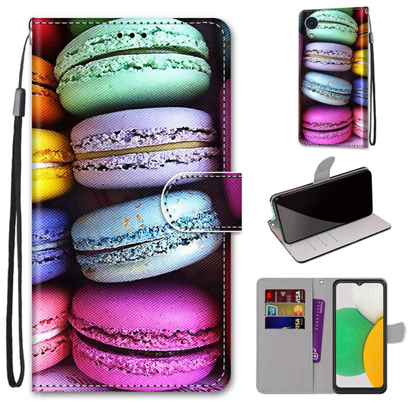Samsung Galaxy A03 Core Coloured Drawing Cross Texture Horizontal Flip PU Phone Leather Case with Holder & Card Slots & Wallet & Lanyard(Colorful Layer(Colorful Layer Cake)