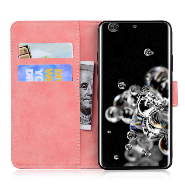 Samsung Galaxy S20 Ultra Tiger Embossing Pattern Horizontal Flip Leather Case with Holder & Card Slots & Wallet(Pink)