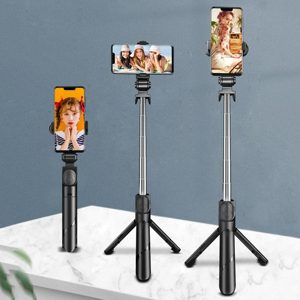 2 PCS No Bluetooth Black XT02 360-Degree Rotating Multi-Function Retractable Mobile Phone Selfie Stick To Shoot Live TV Drama Tripod