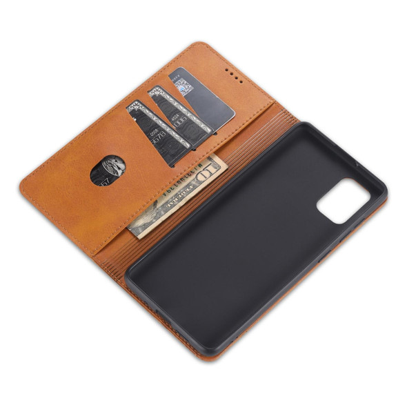 Samsung Galaxy S20+ AZNS Magnetic Calf Texture Horizontal Flip Leather Case with Card Slots & Holder & Wallet(Dark Brown)