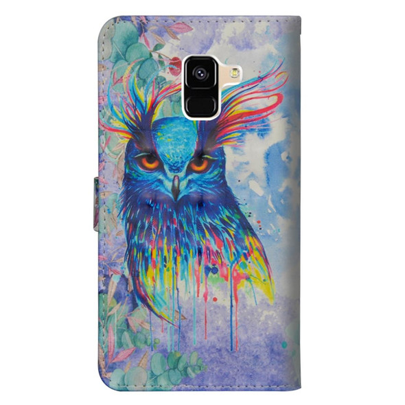 Samsung Galaxy A6 (2018) 3D Painting Pattern Horizontal Flip TPU + PU Leather Case with Holder & Card Slots & Wallet(Watercolor Owl)