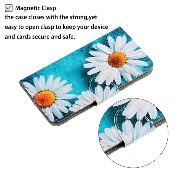 Samsung Galaxy A21s 3D Colored Drawing Horizontal Flip PU Leather Case with Holder & Card Slots & Wallet(Chrysanthemum)