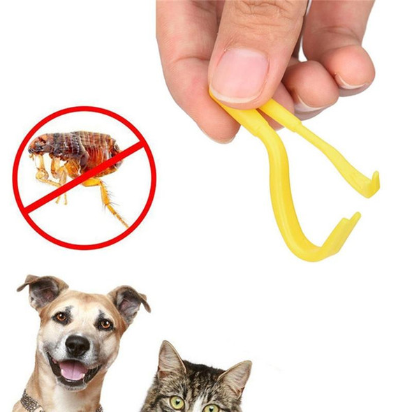 2 PCS Pet Catcher Flea Clipper Animal Deworming Pull Hard Tick Extractor Cats and Dogs Lice Scavenging Flea Hook(Blue)