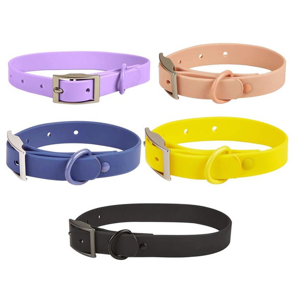 PVC Pet Loop Horsarine Dog Collar, Size: L(Blue)