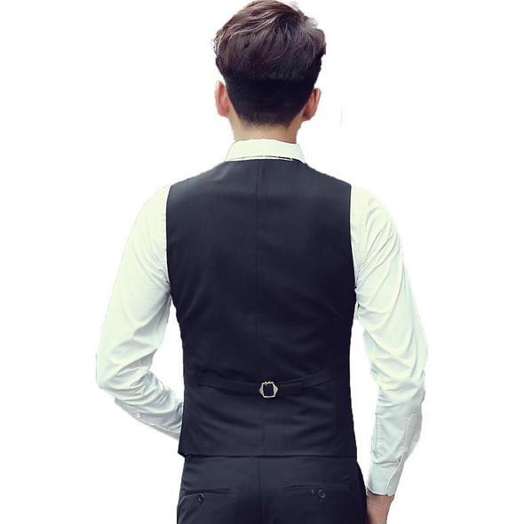 Men Vest Slim Korean Work Clothes Suit Vest Groomsmen Professional Wear Men Vest, Size: XXXL(Gray)