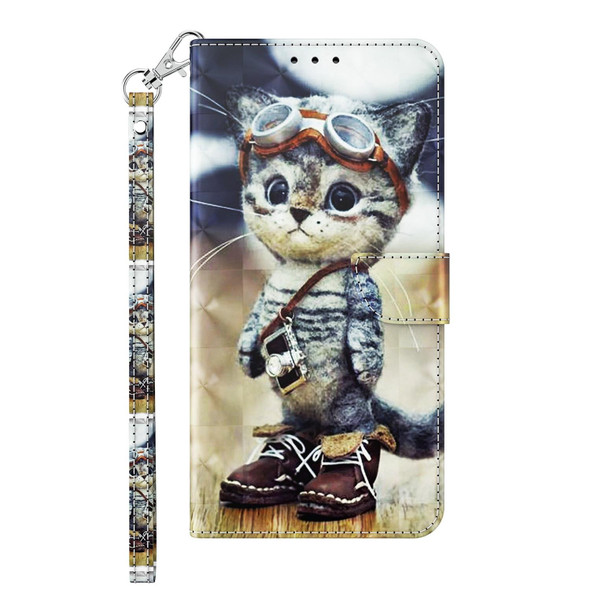 3D Painted Leatherette Phone Case - iPhone 13 Pro Max(Naughty Cat)