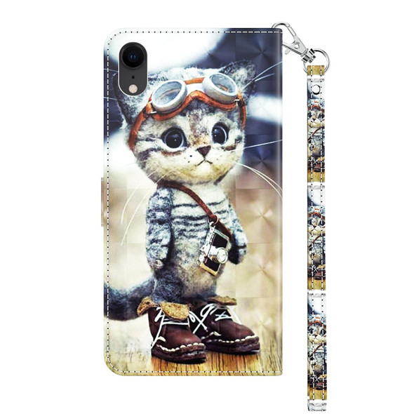 3D Painted Leatherette Phone Case - iPhone XR(Naughty Cat)
