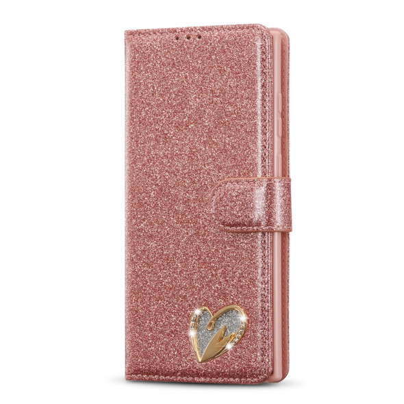 Samsung Galaxy S22 5G/S22+ 5G/S22 Ultra 5G Glitter Powder Love Leather Phone Case(Pink)