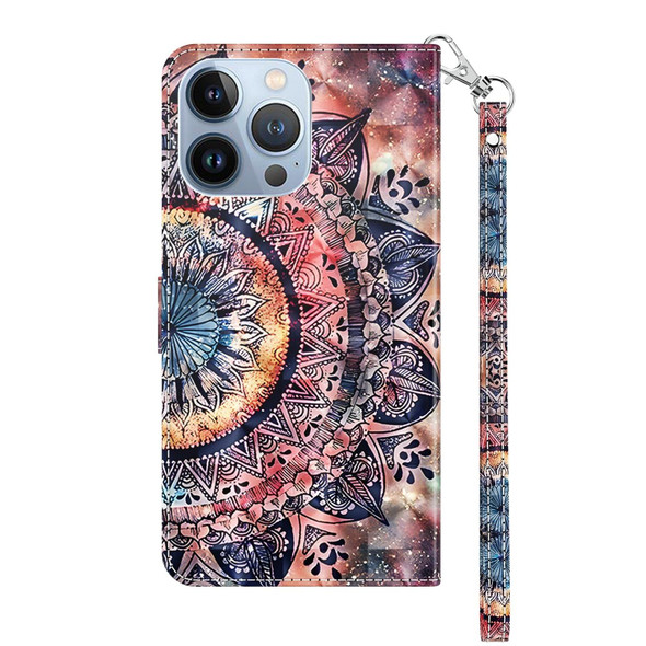 3D Painted Leatherette Phone Case - iPhone 13 Pro Max(Colorful Mandala)