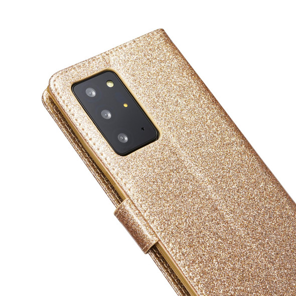 Samsung Galaxy Note20 Ultra Glitter Powder Love Leather Phone Case(Gold)