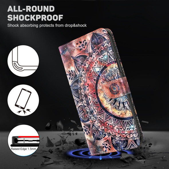 Xiaomi Redmi 9A 3D Painted Leather Phone Case(Colorful Mandala)