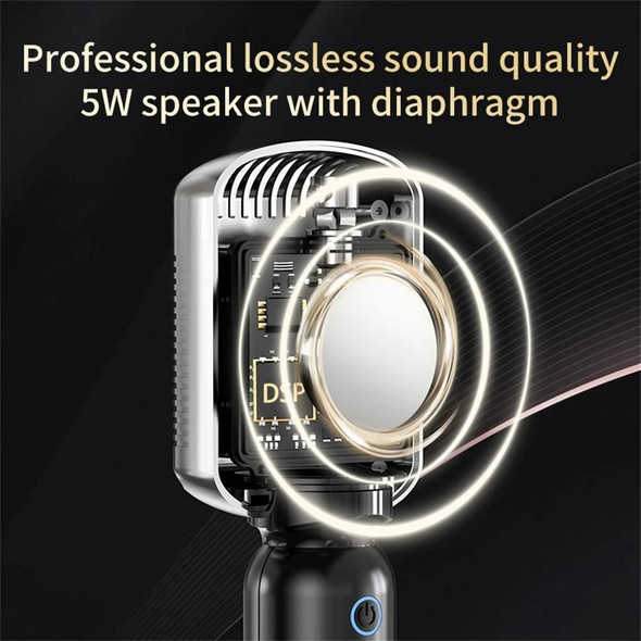 KM600 Wireless Microphone TWS Handheld Noise Reduction Smart Bluetooth-compatible Condenser Mic Music Player for Singing(Gold)