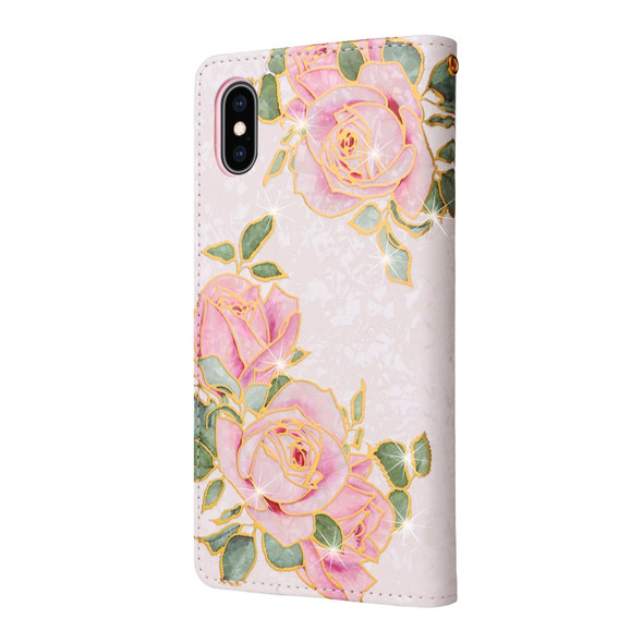 Bronzing Painting RFID Leatherette Case - iPhone XS Max(Rose Flower)