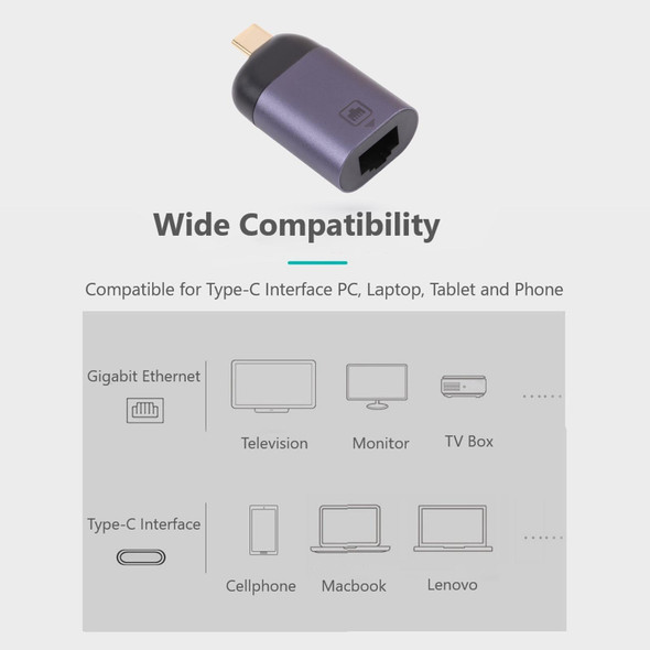 USB-C / Type-C Male to 100M RJ45 Female Adapter