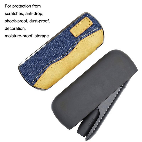 Electronic Cigarette Denim Pressure-changing Leather Contrast Color Case For  IQO 3.0 / 3.0 DUO(Grey), snatcher