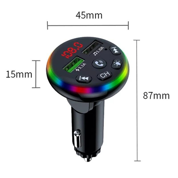 F13 Car Smartphone Charger Hands Free Calling 5.0 Bluetooth-MP3 Player Car Wireless FM Transmitter