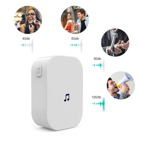 M2D Wireless WiFi Doorbell Jingle Machine Intelligent Doorbell Voice Intercom Bell, Plug Standard:US Plug(White)