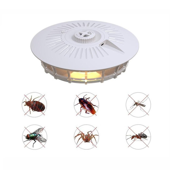 Household Flea Trap Lamp Indoor Trap Mosquito Flies Cockroach Lamp(Pearl White)