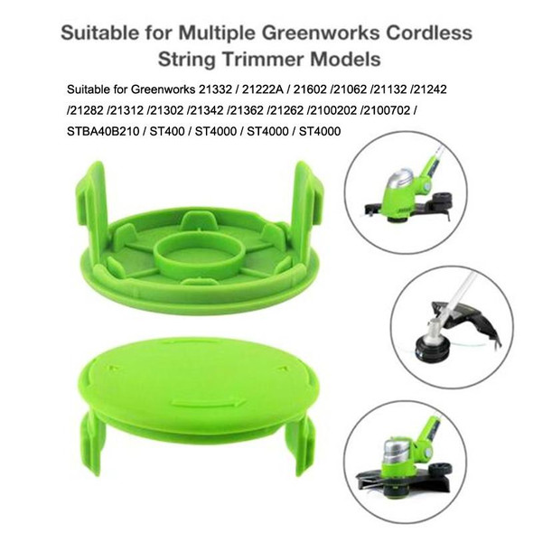 2PCS GK04 Cordless Weeder Lawn Mower Spool Cover - Greenworks(Black)