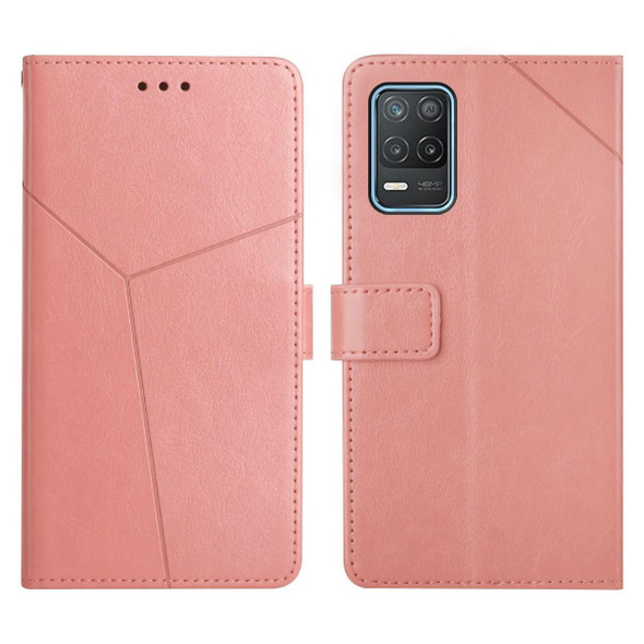 OPPO Realme 8 5G Y Stitching Horizontal Flip Leather Phone Case(Rose Gold)