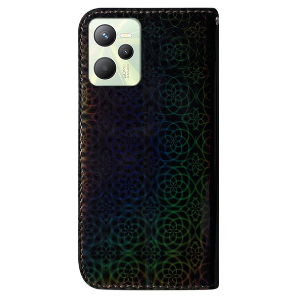 OPPO Realme C35 Colorful Magnetic Buckle Leather Phone Case(Black)