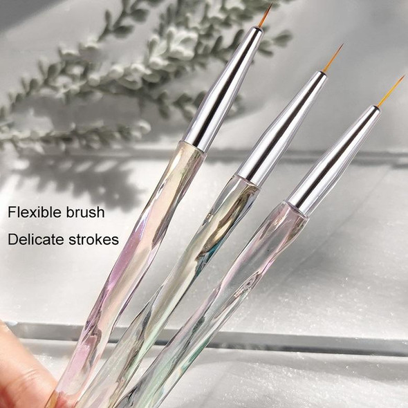 2 PCS Aurora Ice Transparent Nail Drawing Pen Light Therapy Paint Pen Flat Phototherapy Pen