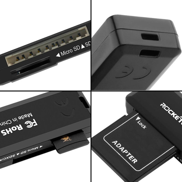 Rocketek CR11 High Speed USB3.0 2 in 1 SD / TF Card Reader (Black)