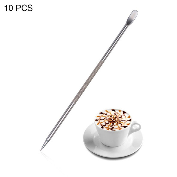 10 PCS CC-608 304 Stainless Steel Coffee Stick Flower Needle(OPP Packaging)