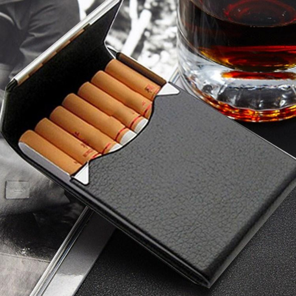 PU Cigarette Pack Creative Business Card Holder Men And Women Thin Cigarette Case(Black)