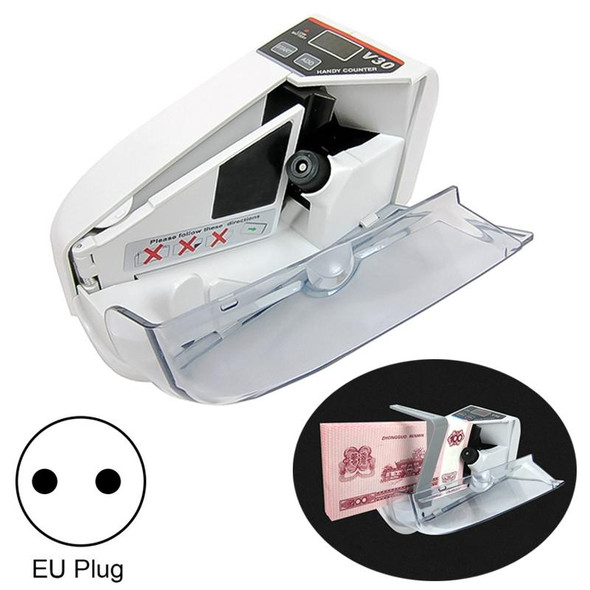 V30 Mini Portable Multi Paper Currency Counting Money Counter, EU Plug