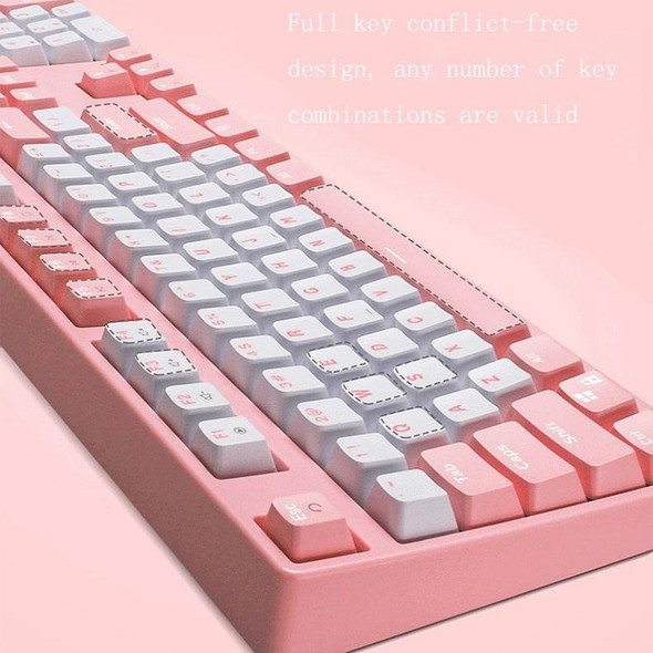 87/108 Keys Gaming Mechanical Keyboard, Colour: FY108 Pink Shell Tea Shaft