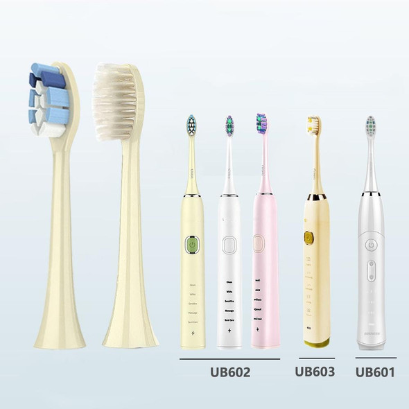 2 PCS Electric Toothbrush Head for Ulike UB602 UB603 UB601,Style: Bright White Type White