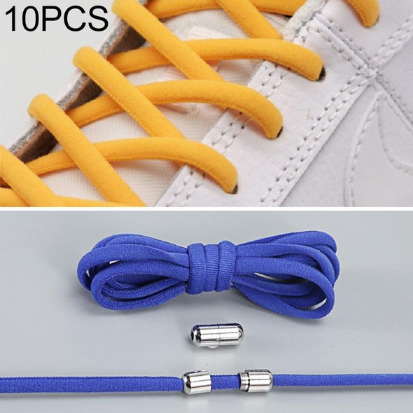 10 Pairs Elastic Metal Buckle without Tying Shoelaces(Blue)