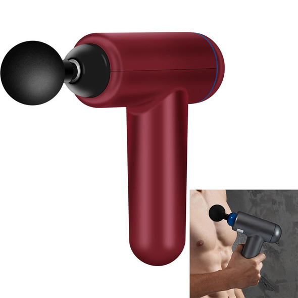 6 Gears Mini Fascia Gun Massage Gun Electric Fitness Massager, Specification: Key File, Without Bag (Red)