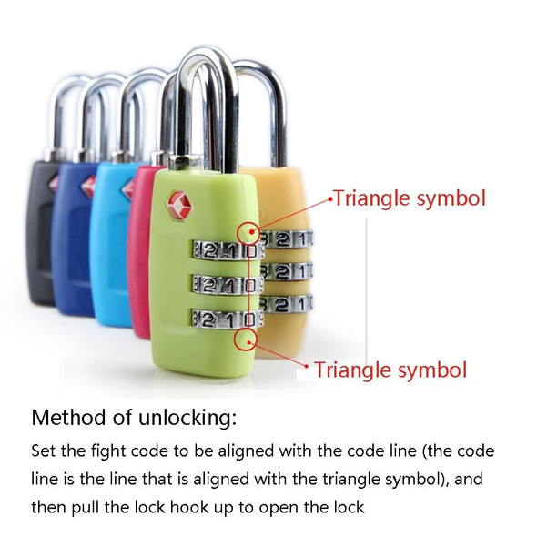 2 PCS Customs Luggage Lock Overseas Travel Luggage Zipper Lock Plastic TSA Code Lock(Rose Red)