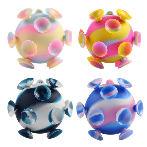 5 PCS Silicone Suction Cup Ball Decompression Toy(Mixed Blue)