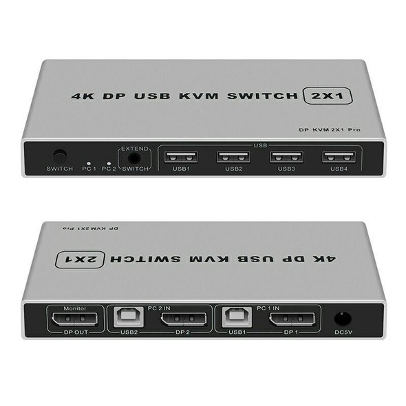 4K KYSW59 60HZ DP USB KVM Switch 2-in-1 Computer Sharing Device