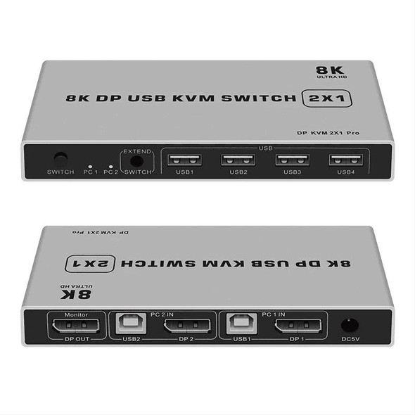 8K KYSW59 60HZ DP USB KVM Switch 2-in-1 Computer Sharing Device