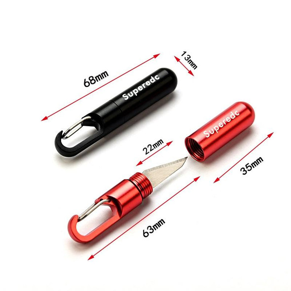 Keychain Pendant Small Knife Portable Art Cutting Knife(Aluminum Alloy Red)