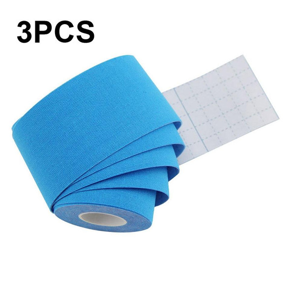3 PCS Muscle Tape Physiotherapy Sports Tape Basketball Knee Bandage, Size: 3.8cm x 5m(Blue)