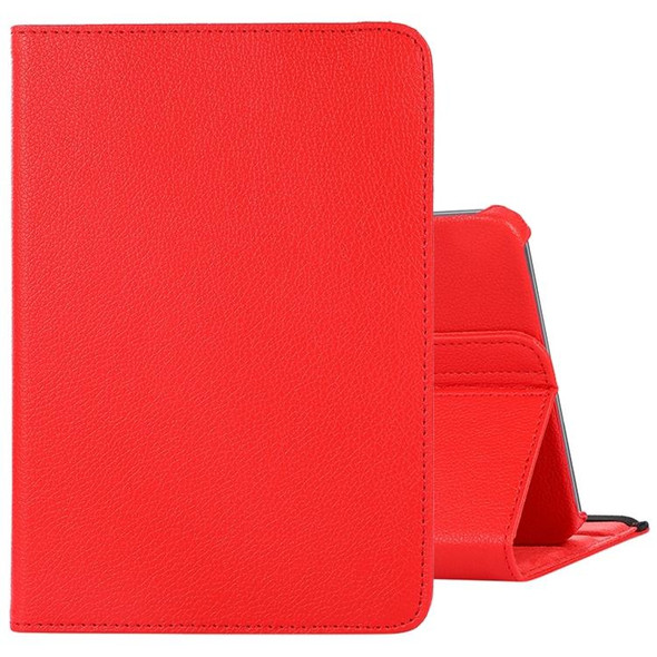 10 inch Tablet 360 Degree Rotation Litchi Texture Flip Leatherette Tablet Case(Red)