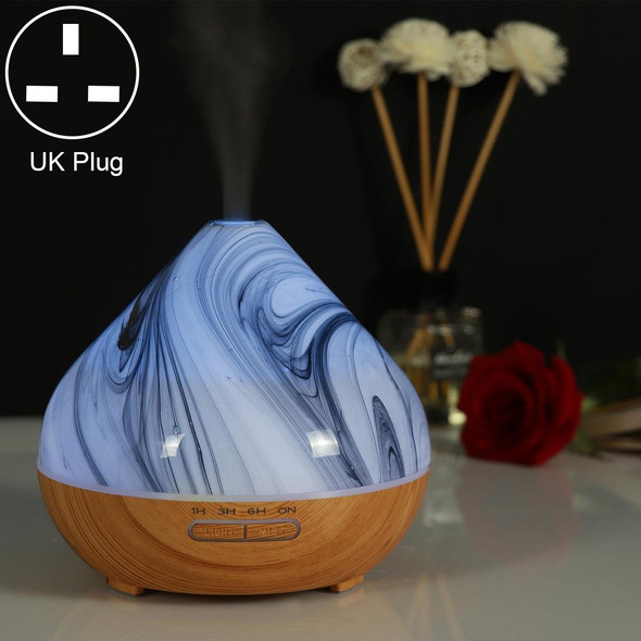 400ml Volcano Shape Humidifier Glass Aromatherapy Machine Automatic Alcohol Sprayer, Plug Specification:UK Plug(Khaki)