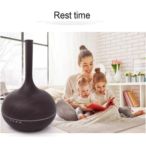 Creative Fragrance Machine Pointed Mouth Humidifier Automatic Alcohol Sprayer with Colorful LED Light, Plug Specification:EU Plug(Dark Brown)