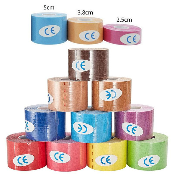 3 PCS Muscle Tape Physiotherapy Sports Tape Basketball Knee Bandage, Size: 5cm x 5m(White)